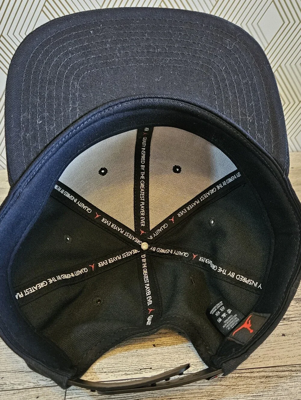 Air Jordan Jumpman Black Hat W/ Gold Logo Flat Bill NBA Michael Jordan One Size